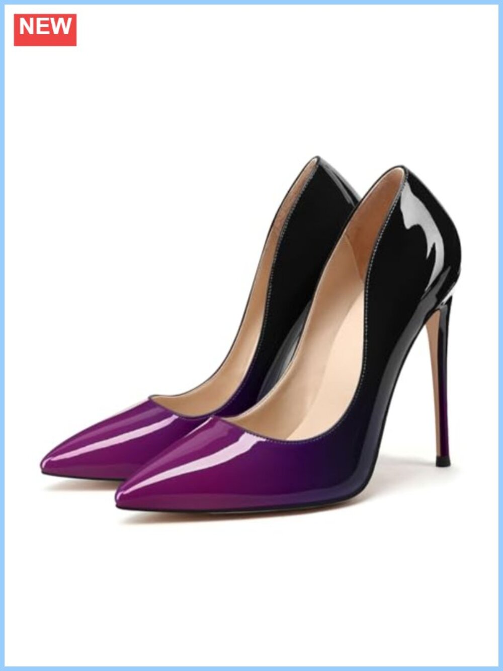 Stiletto Heels Peep Toe Pumps Gradient Patent Leather 12CM High Heels Wedding